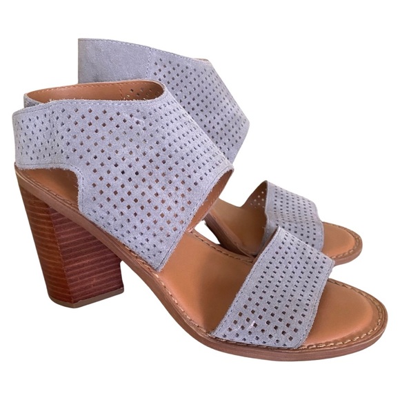 Franco Sarto Women’s Suede Sandal Size 10 Devine Grey Slingback Cut Outs - Picture 2 of 7